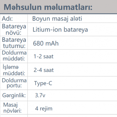 Boyun üçün masaj aləti