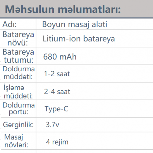 Boyun üçün masaj aləti