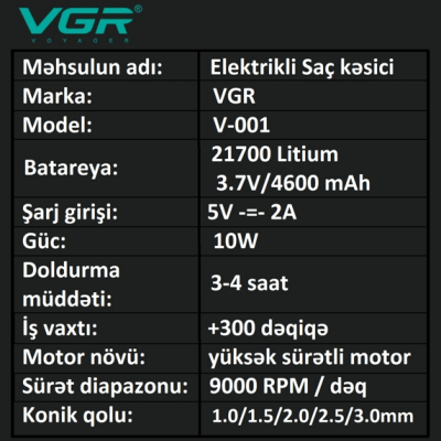 VGR Professional Elektrikli ülgüc V-001