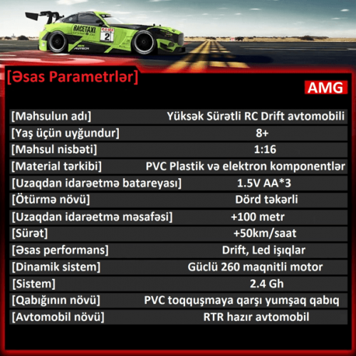 RC Drift avtomobili AMG